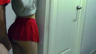 CHEERLEADER ARRIVES LATE TO PRACTICE AND GETS SLAMMED RISKY OUTSIDE THE CHANGING ROOM - FULL