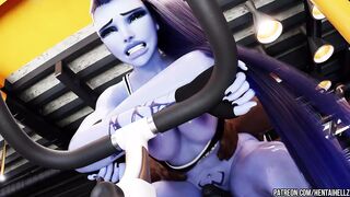 Overwatch widow was nailed hard in the anal while training at the gym.