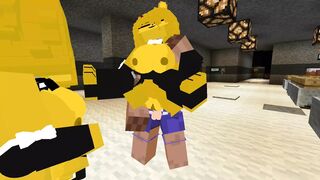 Minecraft Fapcraft: Fazclaire's Nightclub Edition Fucking Type one or Golden Bonfie, Golden Bonnie, in butt and face fucking
