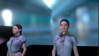 vr vam korean stewardess kiss anal