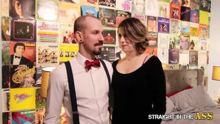 Straight in the Behind - A Brunette Homemade Gets Banged in the Booty Anal by Massive Schlong