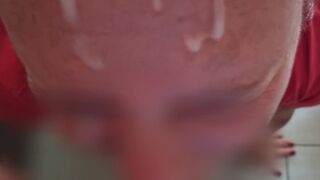 watch me jerk off the pig with my hands, with my feet and how he covers my face with sweet jizz
